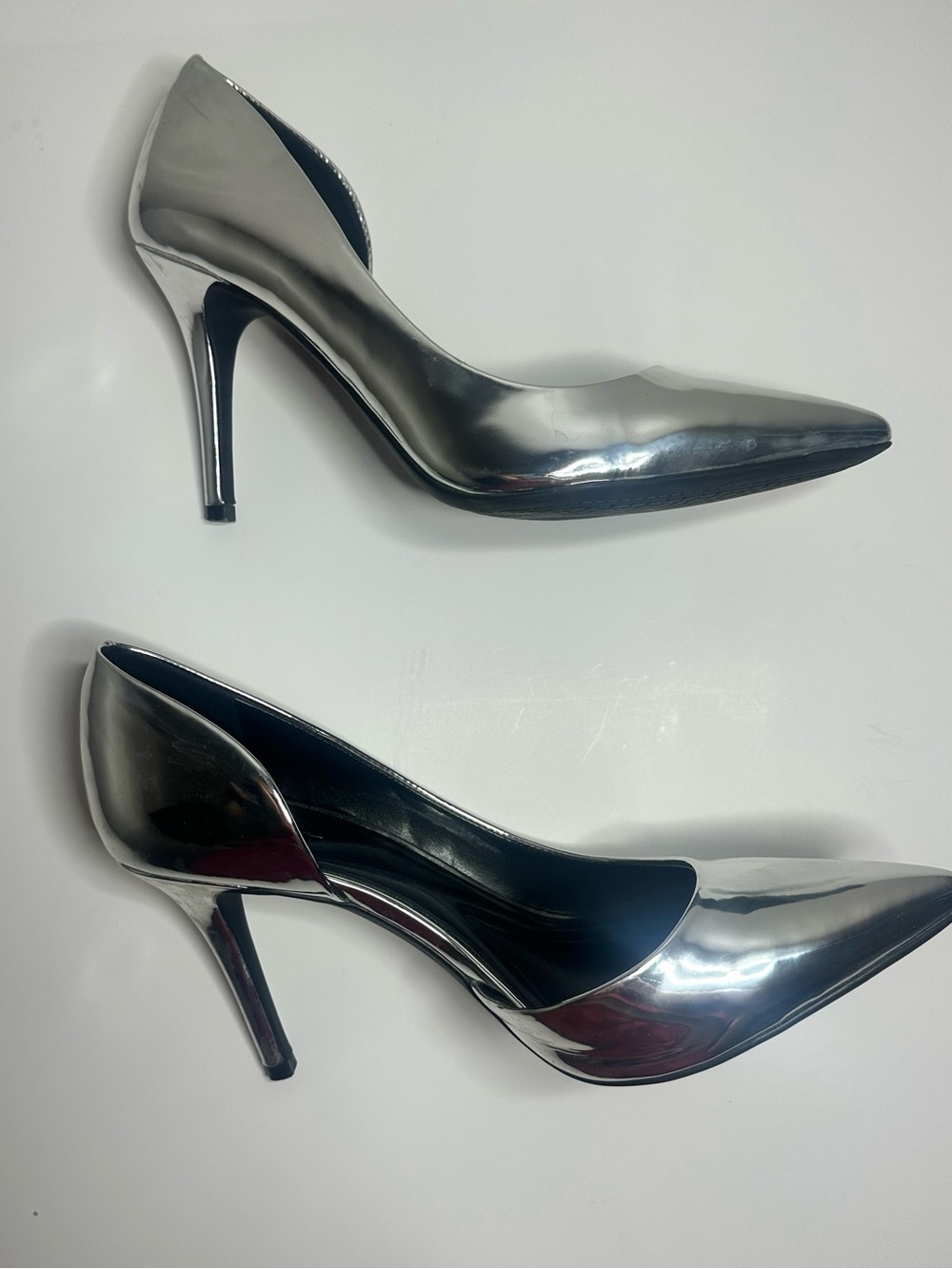 Jessica Simpson Silver Pointed-Toe Stiletto Pumps